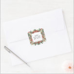 Elegant Christmas Custom Text Botanical Square Sticker<br><div class="desc">***this design is part of a christmas holiday collection*** _______________________ this design template is fully editable and customisable by you the customer - click personalise further button if you with to move, add, delete or make major changes to the design _______________________ *if you have any DESIGN questions or need more...</div>