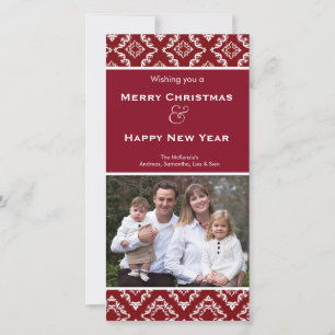 Elegant Christmas Damask Holiday Card