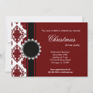 Elegant Christmas Damask Invitation