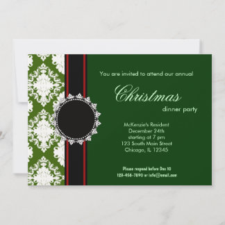 Elegant Christmas Damask Invitation