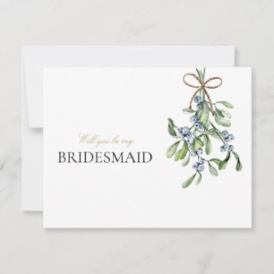 Elegant Christmas Decor Bridesmaid Proposal Card 