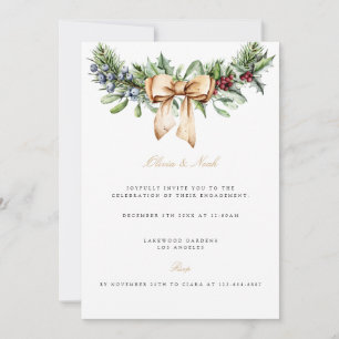 Elegant Christmas Decor Engagement Invitation
