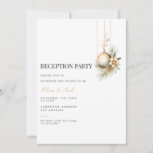 Elegant Christmas Decor Reception Invitation Card