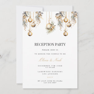 Elegant Christmas Decor Reception Invitation Card