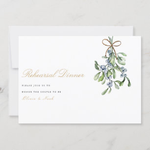 Elegant Christmas Decor Rehearsal Dinner Card