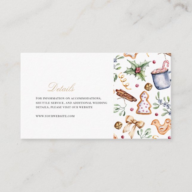 Elegant Christmas Decor Winter Details  Enclosure Card (Front)