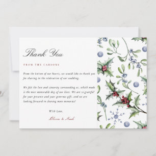 Elegant Christmas Decor Winter Thank you Card