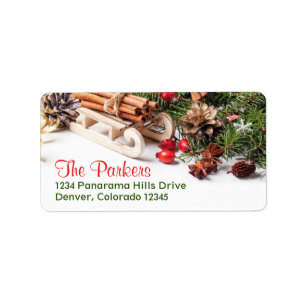 Elegant Christmas Decorations Holiday Party Label