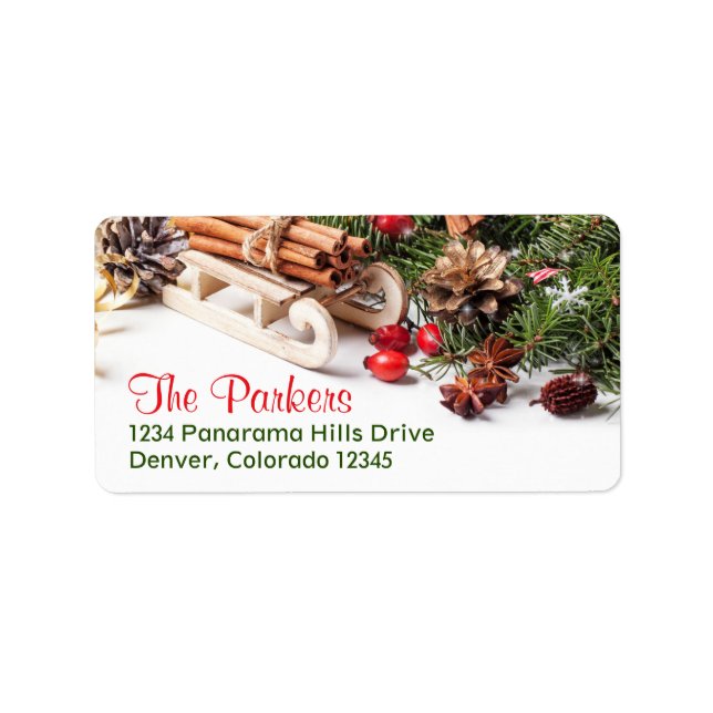 Elegant Christmas Decorations Holiday Party Label (Front)