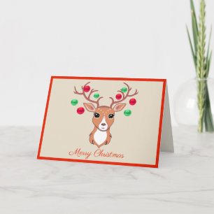 Elegant Christmas Deer Greeting Card