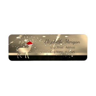 Elegant Christmas Deer Santa Hat,Faux Gold