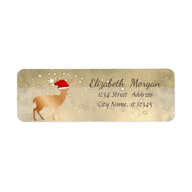 Elegant Christmas Deer Santa Hat,Glittery (Front)
