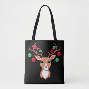 Elegant Christmas Deer Tote Bag