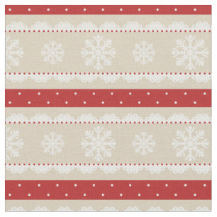 Elegant Christmas Design With  White Snowflakes Fabric