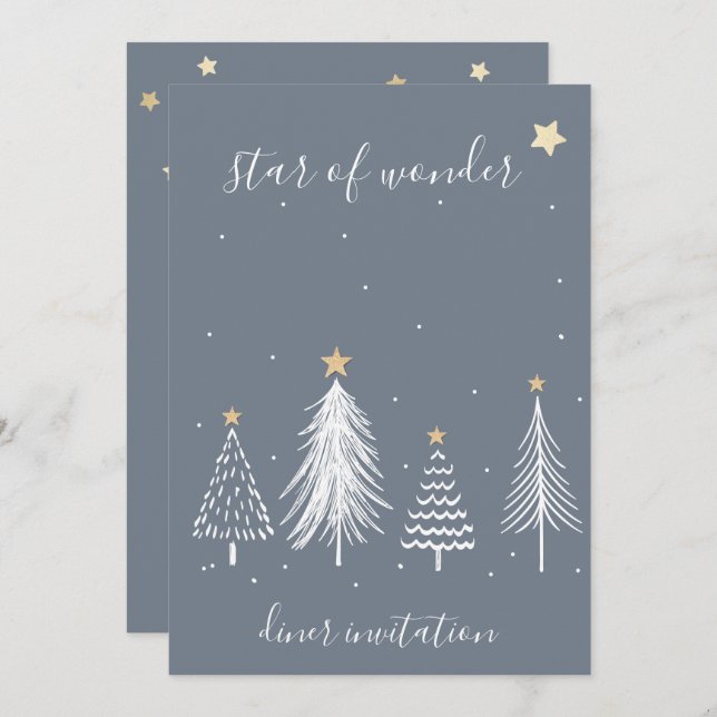 Elegant Christmas Dining Party Invitation (Front/Back)