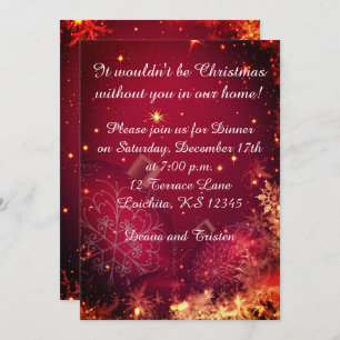 Elegant Christmas Dinner Invitation