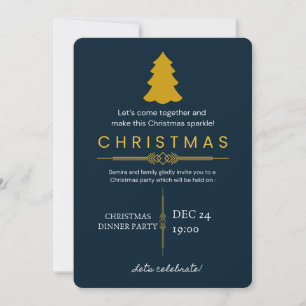 : Elegant Christmas Dinner Party Invitation