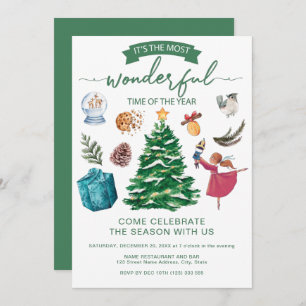 Elegant Christmas elements Party Invitation