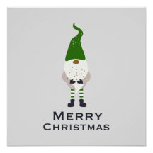 Elegant Christmas Elf Wall Art Poster