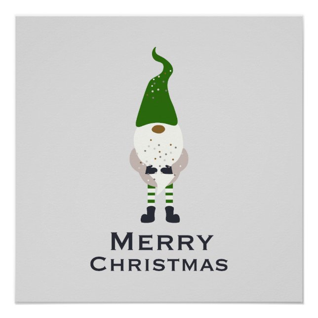Elegant Christmas Elf Wall Art Poster  (Front)