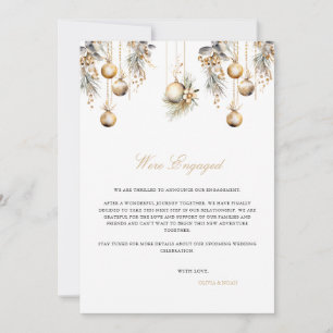 Elegant Christmas Engagement Announcement Card