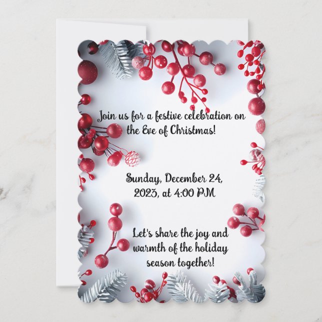 Elegant Christmas Eve Party Invitation (Front)