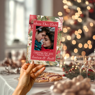 Elegant Christmas Eve Romantic Photo Wedding Save The Date