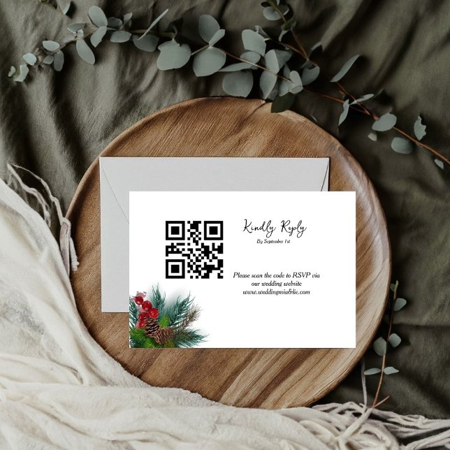 Elegant christmas fir  wedding Kindly RSVP (Creator Uploaded)
