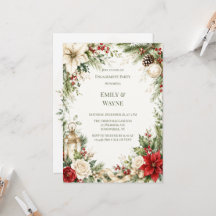 Elegant Christmas Floral Engagement Party
