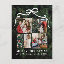 Elegant Christmas Floral Family Photo Collage