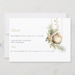 Elegant Christmas Floral Rehearsal Dinner Card