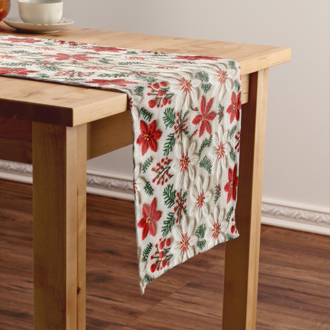 Elegant Christmas Floral   Short Table Runner (In Situ)