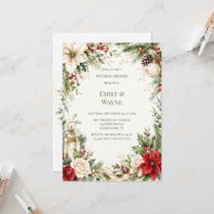 Elegant Christmas Floral Wedding Invitation