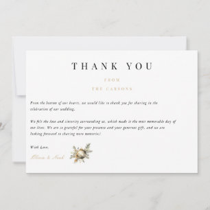 Elegant Christmas Floral Winter Thank you Card