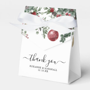 Elegant Christmas Floral Winter Wedding Favour Box