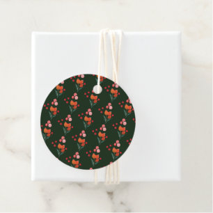 Elegant Christmas Florals Holiday Favour Tags