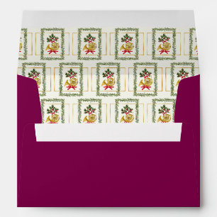 Elegant Christmas Garland Purple Envelope