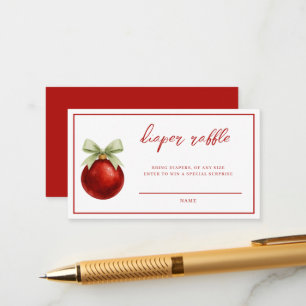 Elegant Christmas Gender Neutral Diaper Raffle  Enclosure Card