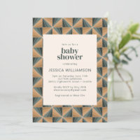 Elegant Christmas Geometric Green Baby Shower