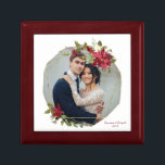 Elegant Christmas Geometric Wreath Holiday Photo Gift Box<br><div class="desc">Elegant Christmas Geometric Wreath Holiday Photo Gift Box featuring your photo and our stylish geometric frame and modern floral design. A great gift for newlyweds or for yourselves, and a sweet place to store happy memories. Easy to customise with text, fonts, and colours. Created by Zazzle pro designer BK Thompson...</div>