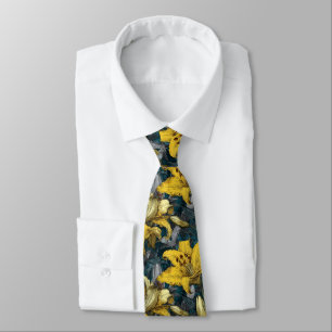 Elegant Christmas Gift For Boyfriend Lilies Floral Tie