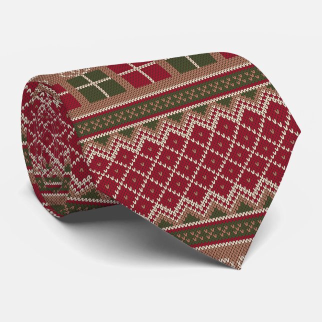 Elegant Christmas Gift Pattern Fun Holiday Tie (Rolled)