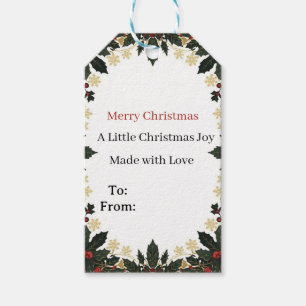 Elegant Christmas Gift Tag with To & From Holiday