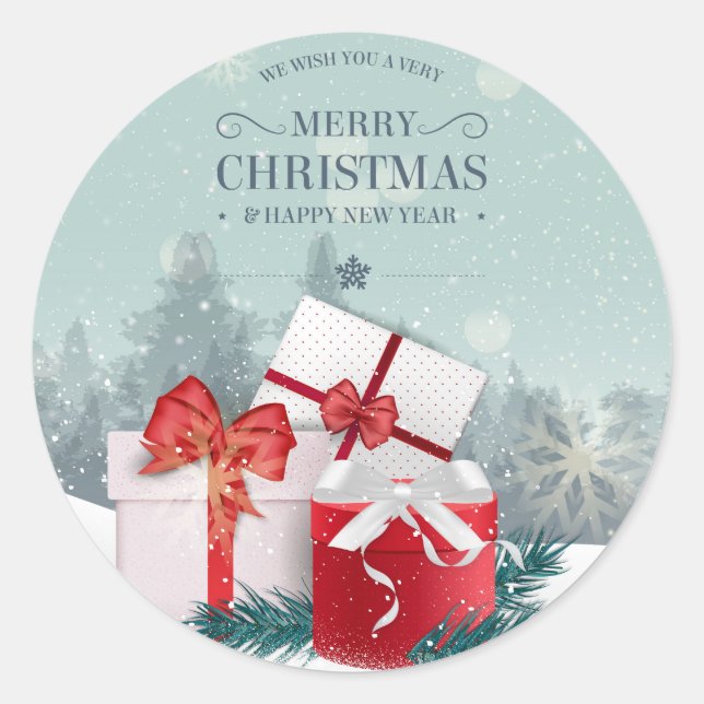 Elegant Christmas Gifts Holiday | Sticker Seal (Front)