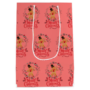     elegant christmas  gingerbread Wrapping Paper Medium Gift Bag
