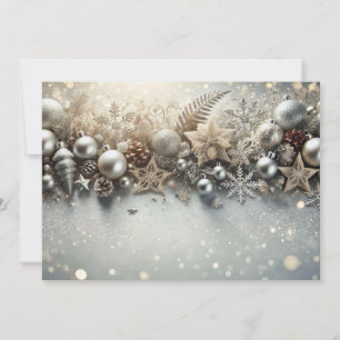 Elegant Christmas Glitter with Silver Highlights Holiday Card
