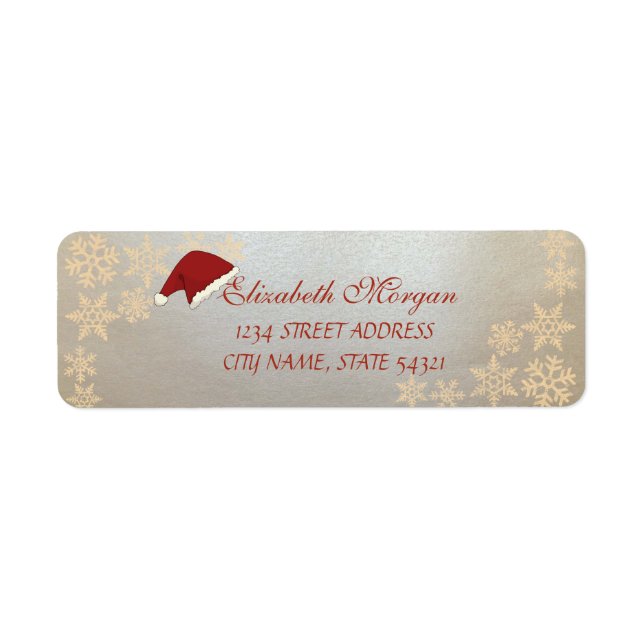 Elegant Christmas Glittery  Snowflakes ,Santa Hat (Front)