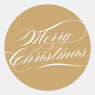 Elegant Christmas Gold Classic Round Sticker