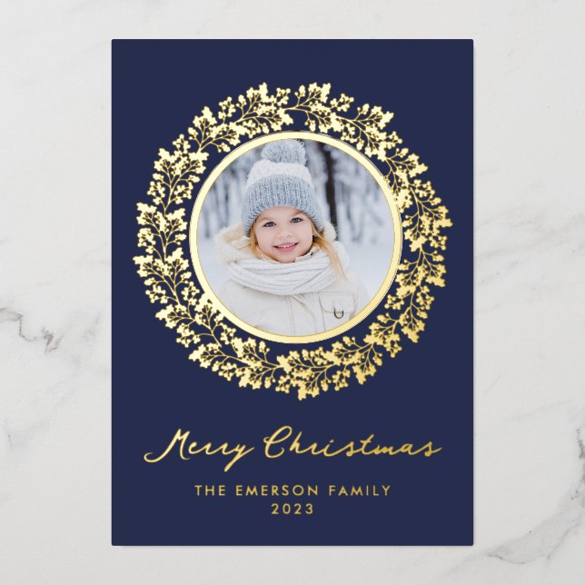 Elegant Christmas Gold Foil Card (Front)