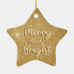 Elegant Christmas gold glitter Ceramic Tree Decoration